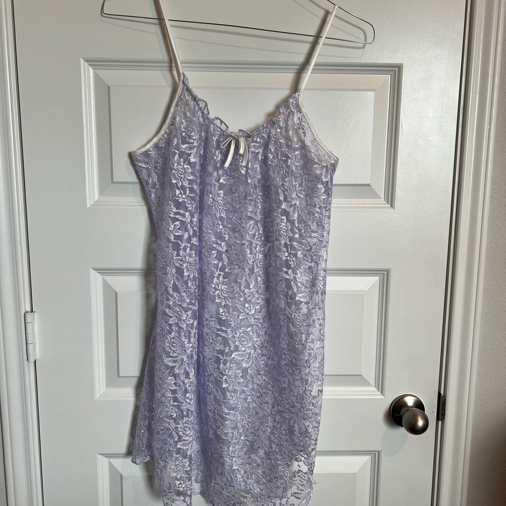 Vintage L.A. Intimates Lingerie Lavender Lace Slip Dress
